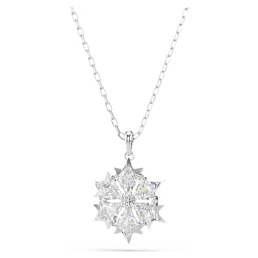 Magic pendant, Snowflake, White, Rhodium plated - Swarovski, 5428432