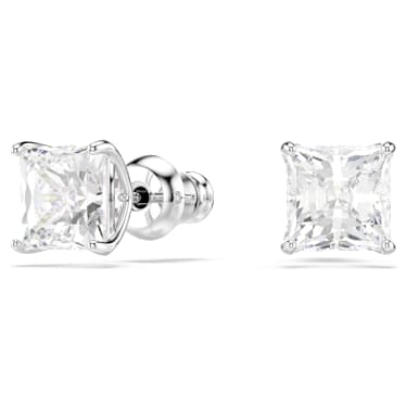 Stilla Attract Ohrstecker, Kissenschliff, Weiß, Rhodiniert - Swarovski, 5430365