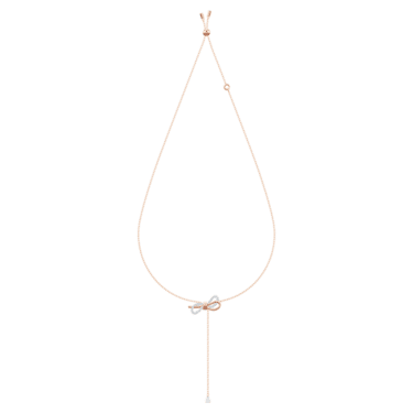 Lifelong Bow 項鏈, 蝴蝶結, 白色, 多種金屬潤飾 - Swarovski, 5447082