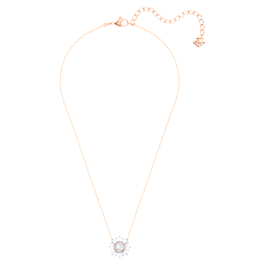 Přívěsek Idyllia, Různé výbrusy, Slunce, Bílá, Pokoveno v růžovozlatém odstínu - Swarovski, 5451376