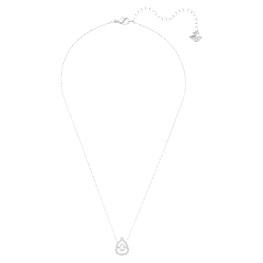 Una necklace Pear cut White Rhodium plated Swarovski