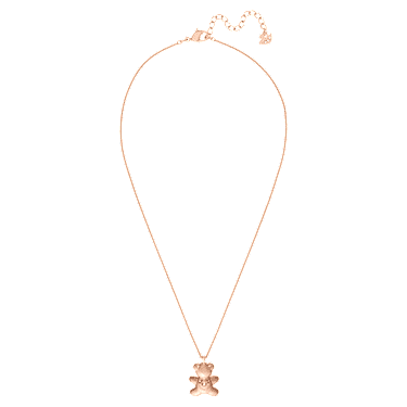 Teddy 鏈墜, 熊, 白色, 鍍玫瑰金色調 - Swarovski, 5452026