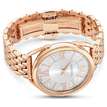 Crystalline Glam watch, Swiss Made, Metal bracelet, Rose gold tone, Rose gold-tone finish - Swarovski, 5452465