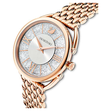 Crystalline Glam Uhr Schweizer Produktion Metallarmband Rosefarben Rosegoldfarbenes Finish