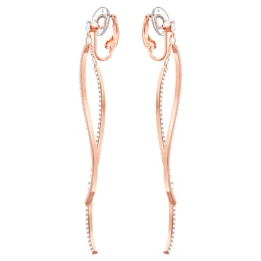 Major clip earrings White Rose gold tone plated Swarovski