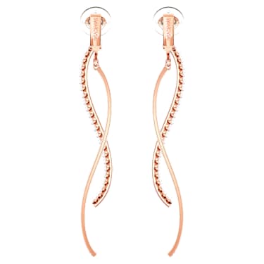 Major clip earrings White Rose gold tone plated Swarovski