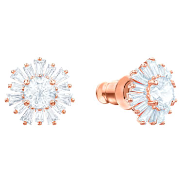 Idyllia Ohrstecker, Verschiedene Schliffe, Sonne, Weiß, Roségold-Legierungsschicht - Swarovski, 5459597
