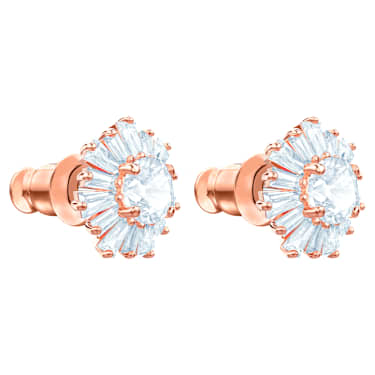 Idyllia Ohrstecker, Verschiedene Schliffe, Sonne, Weiß, Roségold-Legierungsschicht - Swarovski, 5459597