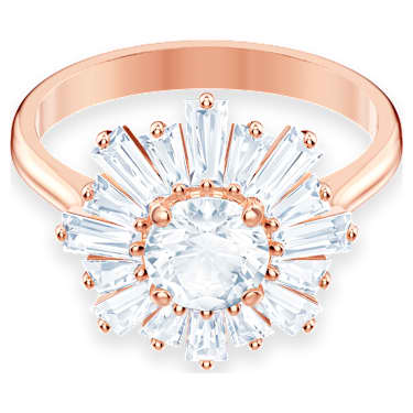 Idyllia 戒指, 混合切割, 太阳, 白色, 镀玫瑰金色调 - Swarovski, 5459599
