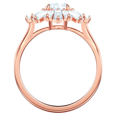 Idyllia 戒指, 混合式切割, 太陽, 白色, 鍍玫瑰金色調 - Swarovski, 5459599