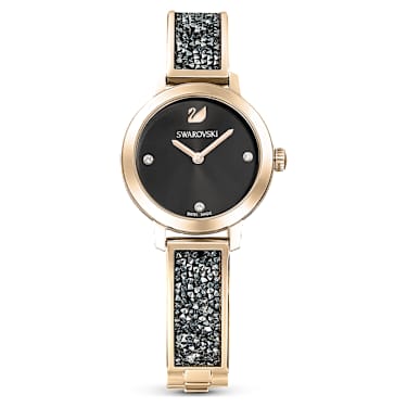 Cosmic Rock watch, Swiss Made, Metal bracelet, Grey, Champagne gold ...