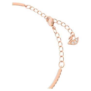 Braccialetto Una, Taglio tondo, Forma ovale, Bianco, Placcato color oro rosa - Swarovski, 5472382