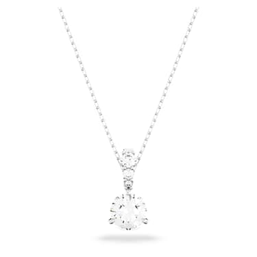 Stilla 펜던트, 라운드 컷, 화이트, 로듐 플래팅 - Swarovski, 5472635