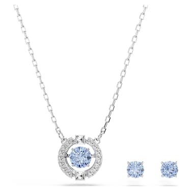 Una Set, Rundschliff, Blau, Rhodiniert - Swarovski, 5480485