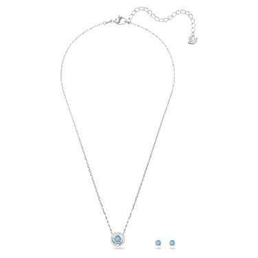 Sada Una, Kulatý výbrus, Modrá, Pokoveno rhodiem - Swarovski, 5480485