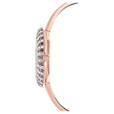Crystal Rose 腕表, 瑞士制造, 金属手链, 黑色, 玫瑰金色调润饰 - Swarovski, 5484050