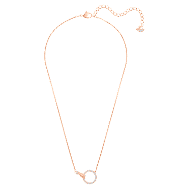 Symbolica necklace, Hand, White, Rose gold-tone plated - Swarovski, 5489573
