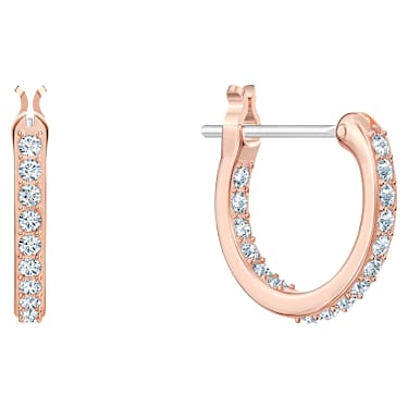 Symbolica drop earrings, Star, White, Rose gold-tone plated - Swarovski, 5494337