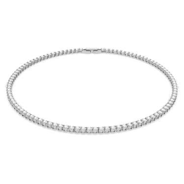 Collier Matrix Tennis, Taille ronde, Blanc, Métal rhodié - Swarovski, 5494605
