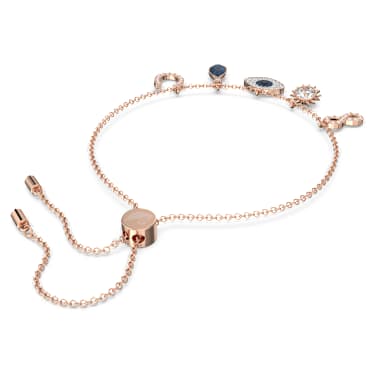 Symbolica Armband, Unendlichzeichen, Augensymbol und Hufeisen, Blau, Roségold-Legierungsschicht - Swarovski, 5497668
