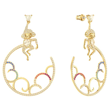 My Hero hoop earrings Multicolored Mixed metal finish Swarovski