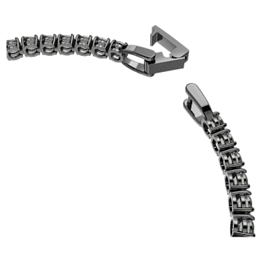 Pulsera Matrix Tennis, Talla redonda, Gris, Baño de rutenio - Swarovski, 5504678