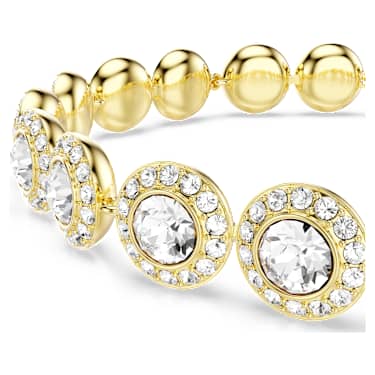 Zapestnica Tennis Una Angelic, Okrogli rez, Pavé, Srednja, Bela, PVD zlatega odtenka - Swarovski, 5505469