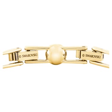 Angelic bracelet, Round cut, Pavé, Medium, White, Gold-tone plated - Swarovski, 5505469