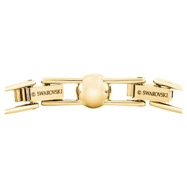 Angelic bracelet, Round cut, Pavé, Medium, White, Gold-tone plated