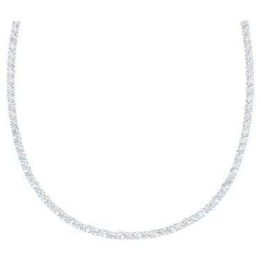 Matrix Tennis set Round cut White Rhodium plated Swarovski