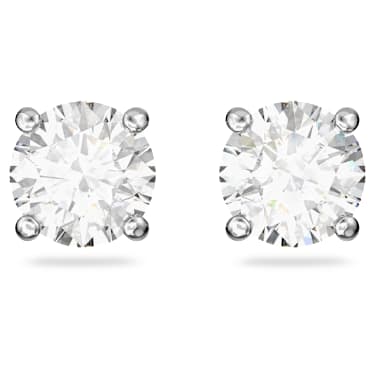 Parure Matrix Tennis, Taille ronde, Blanc, Métal rhodié - Swarovski, 5506861