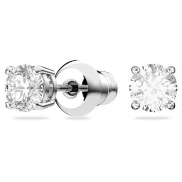 Parure Matrix Tennis, Taille ronde, Blanc, Métal rhodié - Swarovski, 5506861
