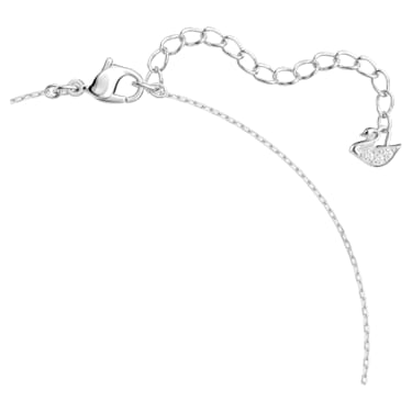 Attract necklace, Square cut, White, Rhodium plated - Swarovski, 5510696