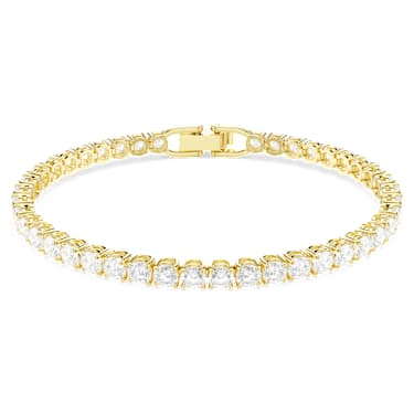Bracelet Matrix Tennis, Taille ronde, Blanc, Placage de ton or - Swarovski, 5511544