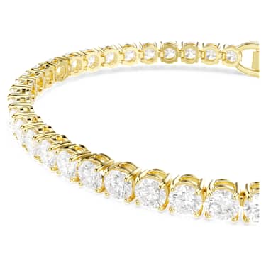 Bracelet Matrix Tennis, Taille ronde, Blanc, Placage de ton or - Swarovski, 5511544