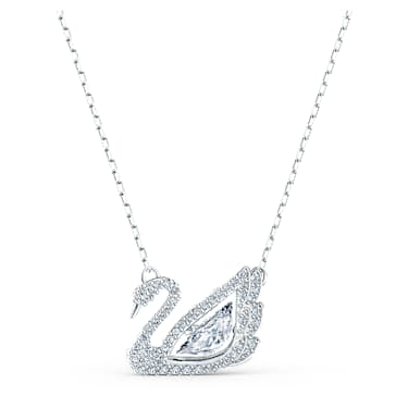 Dancing Swan ネックレス, スワン, ホワイト, ロジウム・プレーティング - Swarovski, 5514421