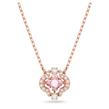 Una 네크리스, 클로버, 핑크, 로즈골드 톤 플래팅 - Swarovski, 5514488