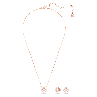 Una 套装, 混合切割, 幸运草, 粉红色, 玫瑰金色饰面 - Swarovski, 5516488