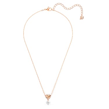Lifelong Heart ペンダント, ホワイト, 18Kローズゴールドコーティング - Swarovski, 5516542