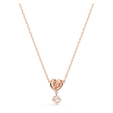 Lifelong Heart Kolye, Beyaz, Pembe altın rengi kaplama - Swarovski, 5516542