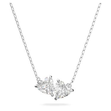 Mesmera Attract Halskette, Herz, Weiß, Rhodiniert - Swarovski, 5517117