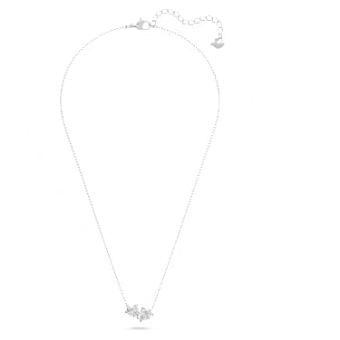 Mesmera Attract necklace, Heart, White, Rhodium plated - Swarovski, 5517117