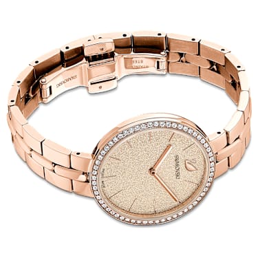 Cosmopolitan Saat, İsviçre Üretimi, Metal bileklik, Pembe, Pembe altın rengi yüzey - Swarovski, 5517800