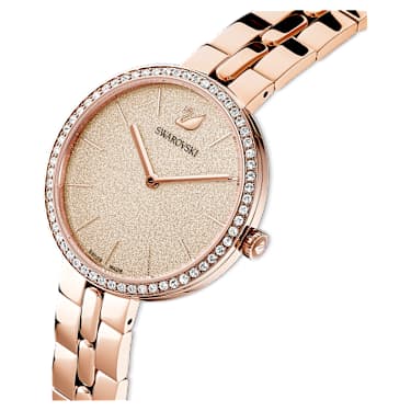 Cosmopolitan Saat, İsviçre Üretimi, Metal bileklik, Pembe, Pembe altın rengi yüzey - Swarovski, 5517800