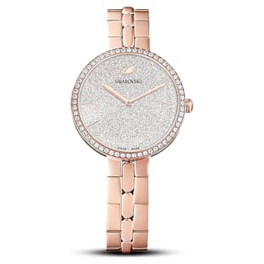 Hodinky Cosmopolitan, Vyrobeno ve Švýcarsku, Kovový náramek, Odstín růžového zlata, Povrchová úprava v růžovozlatém odstínu - Swarovski, 5517803