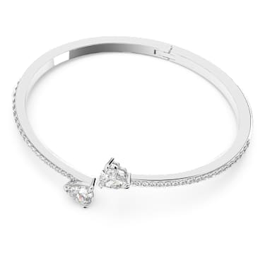Mesmera Attract 뱅글, 하트, 화이트, 로듐 플래팅 - Swarovski, 5518814
