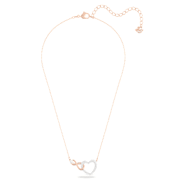 Colier Hyperbola, Infinit și inimă, Alb, Finisaj metalic mixt - Swarovski, 5518865