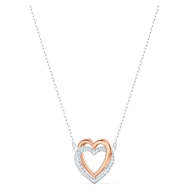 Collier Hyperbola, Cœur, Blanc, Finition mix de métal - Swarovski, 5518868
