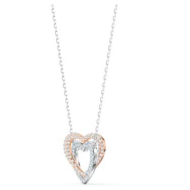 Collier Hyperbola, Cœur, Blanc, Finition mix de métal - Swarovski, 5518868