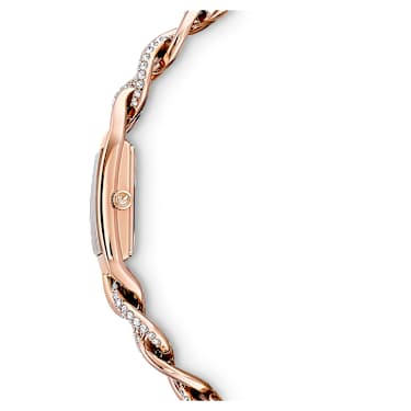 Cocktail watch Swiss Made Pav Metal bracelet Rose gold tone